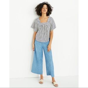 Madewell Huston Chambray Pull-on Cropped Pants